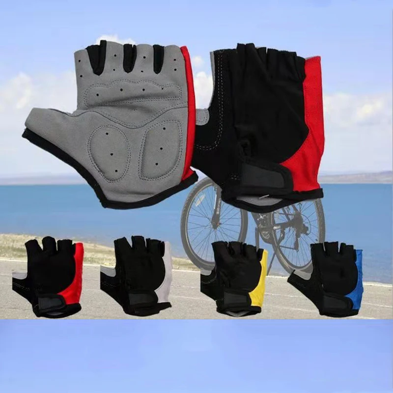 

Велосипедные перчатки, дышащие гелевые Нескользящие перчатки с открытыми пальцами для велоспорта, фитнеса, велоспорта, тренировок на откры...