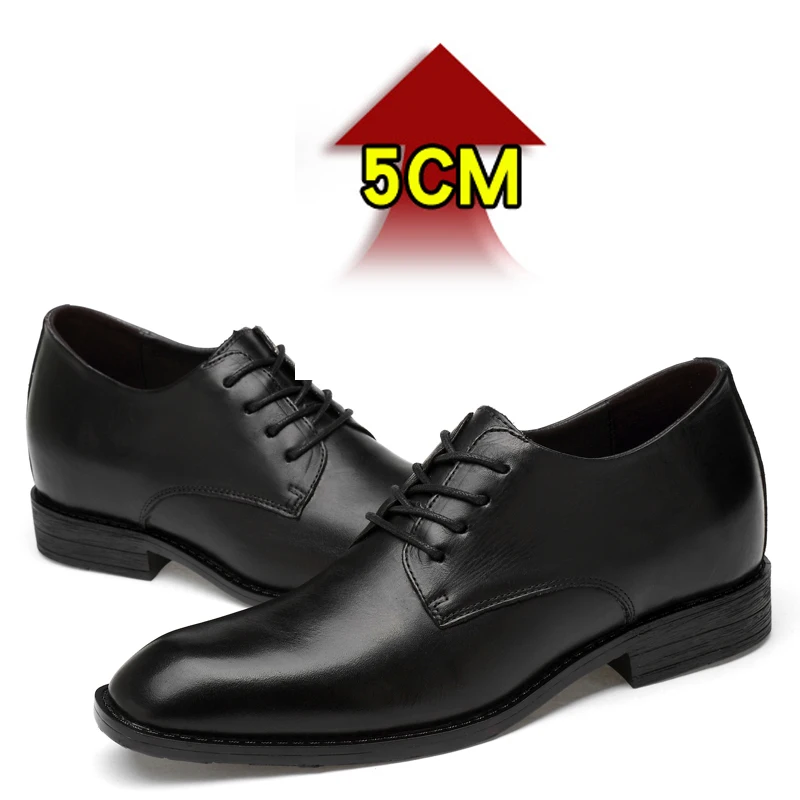 Обувь увеличивающая рост Мужская кожаная обувь для увеличения роста черного