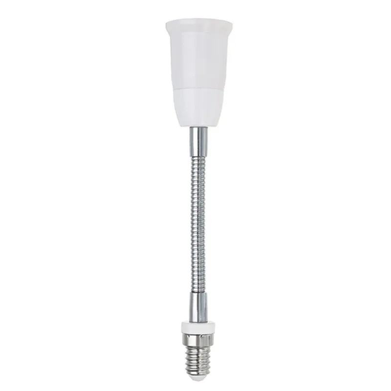 

1pcs Flexible Extend Bulb Base Lamp Extension Adapter Screw Holder Socket Converter 18CM White AC250V E14 to E27