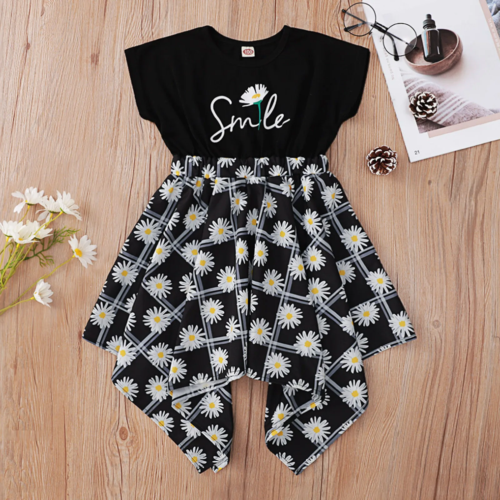 

Toddler Baby Girl Outfits Letter Printing Fashion Casual Daisy Kids Dress Baby Girl Clothes ropa niÃ±a meisjes kledingSummer