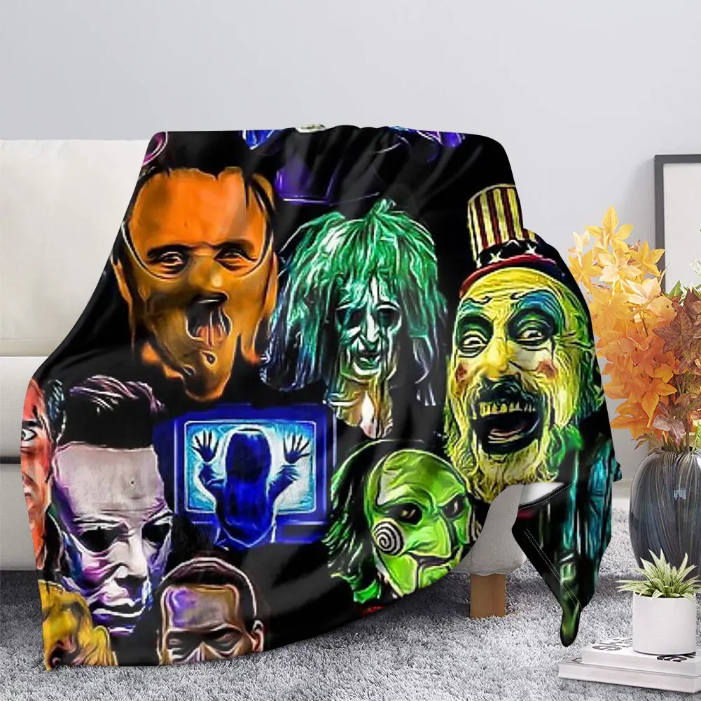 

Фланелевое одеяло на тему Хэллоуина, Флисовое одеяло с изображением фильма ужасов и крика, одеяло для спальни, одеяло для детей, подарочное ...