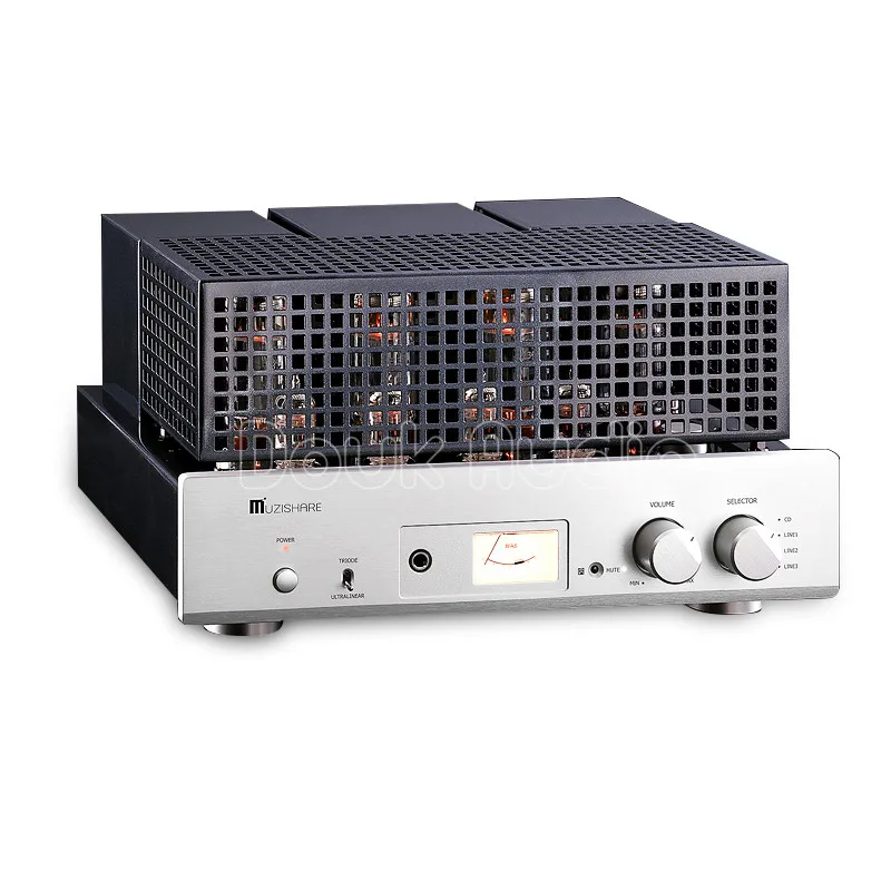 Douk аудио Hi-end EL34 вакуумный ламповый Интегрированный усилитель HiFi Push-pull усилитель мощности 35 Вт* 2 усилитель для наушников