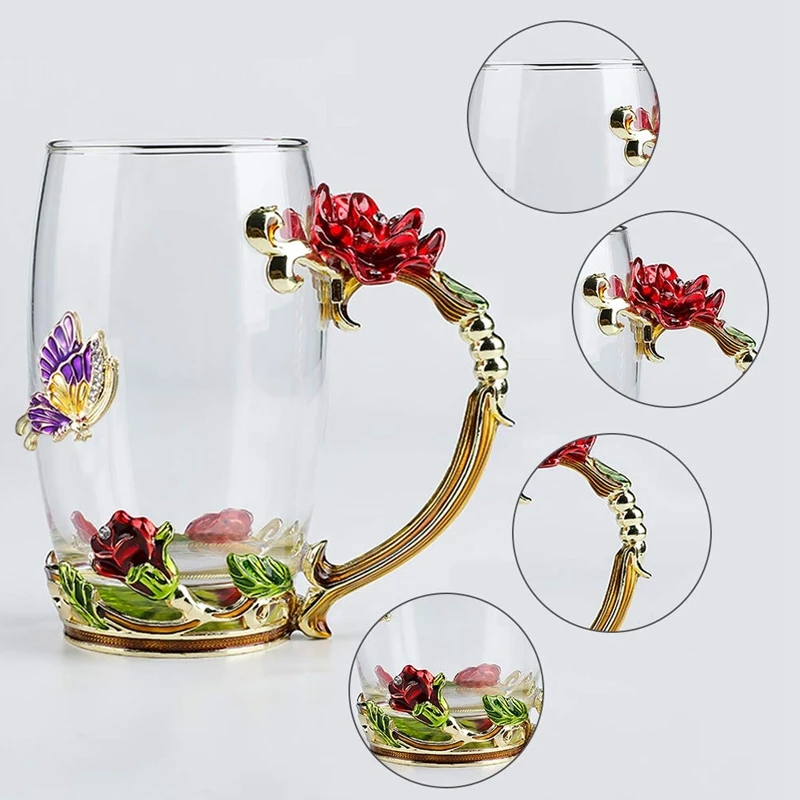 Чашка из классических ветровых красных роз 2 цвета чашка с эмалью домашняя