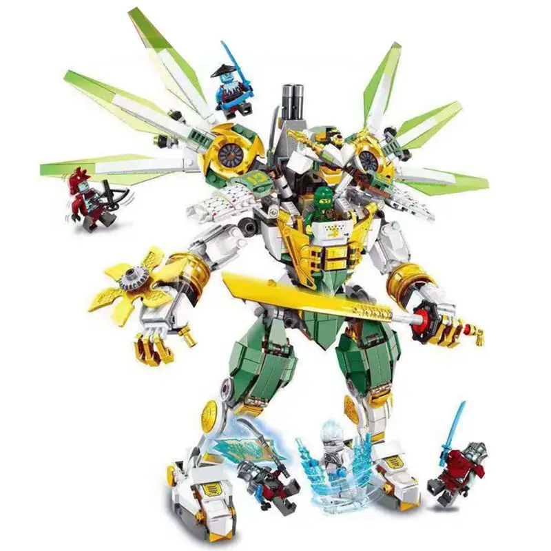2в1 набор ниндзя Lloyd's Titan Mech Ninja Temple строительные блоки кирпичи совместимые ninjagoo