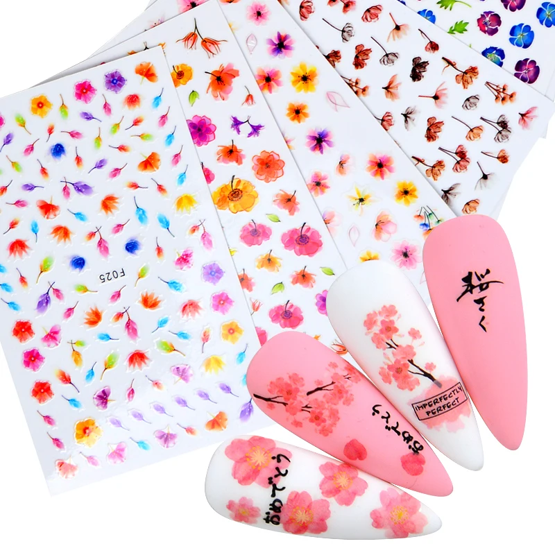 

1Pcs Flower Series Gel Polish Nail Sticker Decals Sliders Paper Nail Art Decoration Accessories Manicure Tattoos Designer DIY