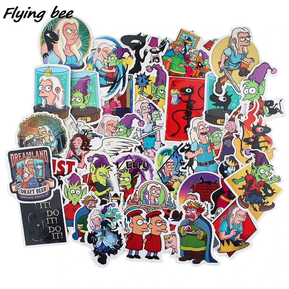 

Flyingbee 36 Pcs High Quality Cartoon Scrapbooking Stickers Decal For Guitar Laptop Luggage Car Fridge Graffiti Sticker X1080