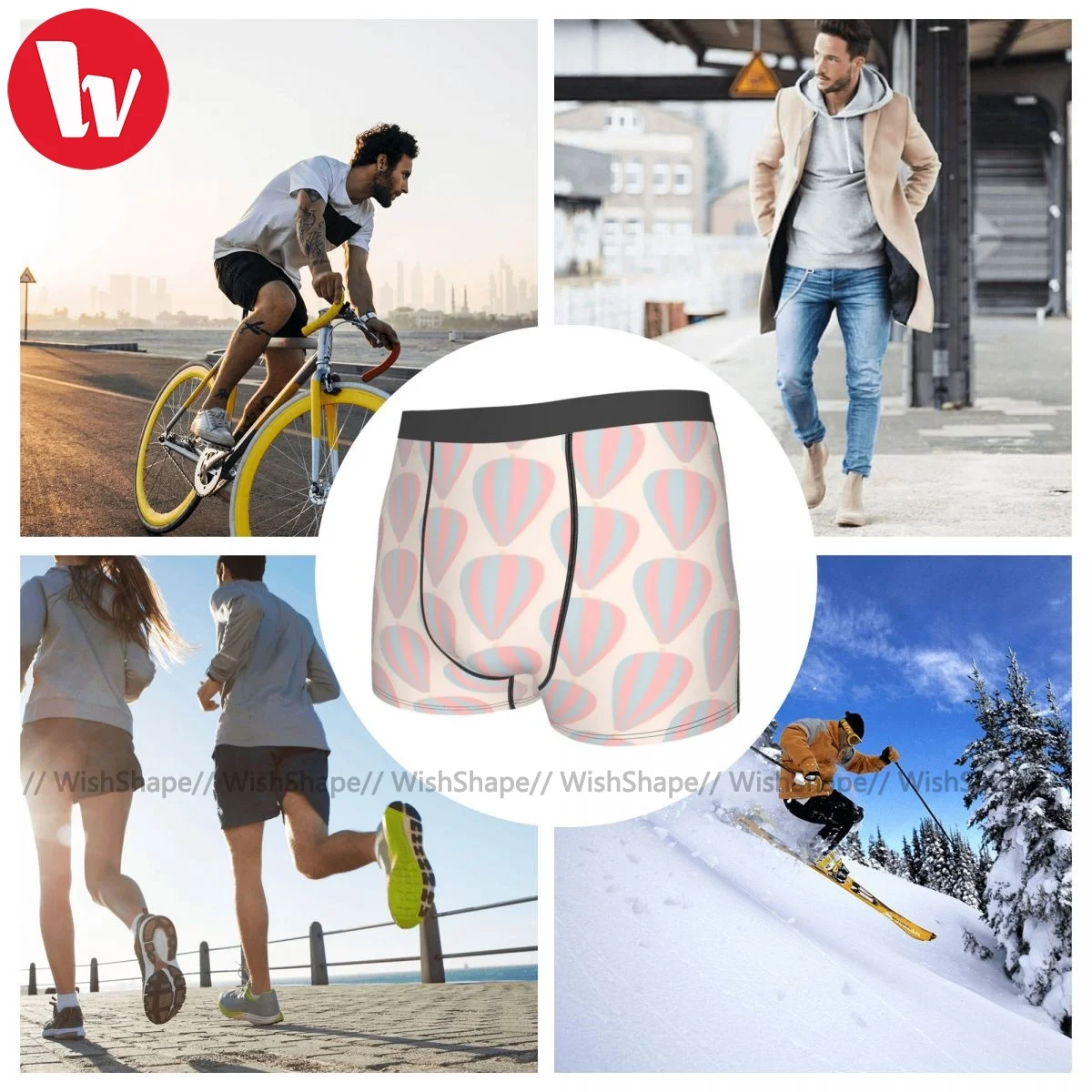 

Balloon Underwear Pouch Hot Polyester Trunk Printed Classic Male Boxer Brief