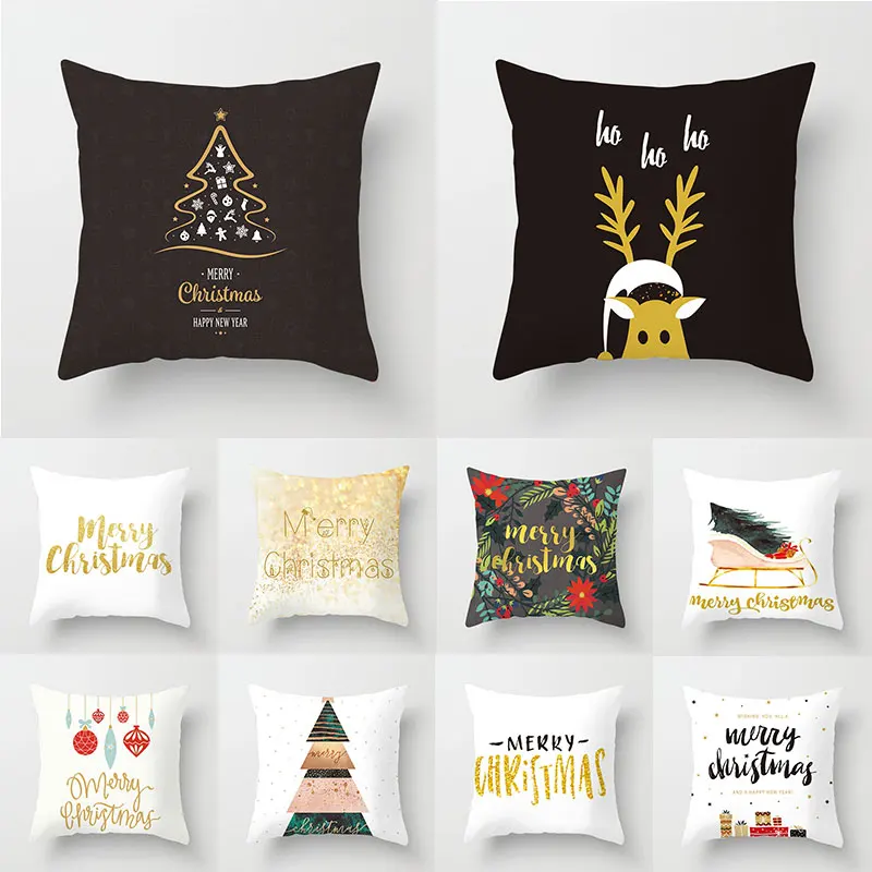 Декоративная наволочка с принтом рождественского оленя 45 х45 см|Наволочка| |