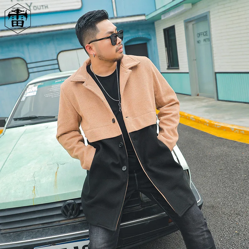 

Большой размер, мужское зимнее длинное пальто с отстрочкой, толстое Мужское пальто для волос, Свободное пальто для полных мужчин