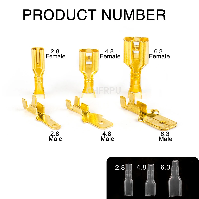 Набор коннекторов для электрических проводов 2 8/4 8/6 3 мм 100 шт./лот обжимные клеммы
