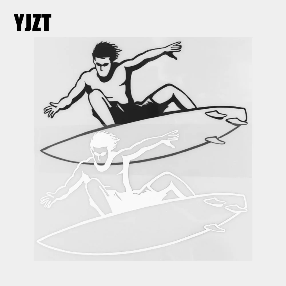 

YJZT, 18,5 × 11,1 см, Виниловая наклейка, крутая мультяшная наклейка для серфинга и серфинга, украшение для кузова автомобиля, черное/серебристое ...