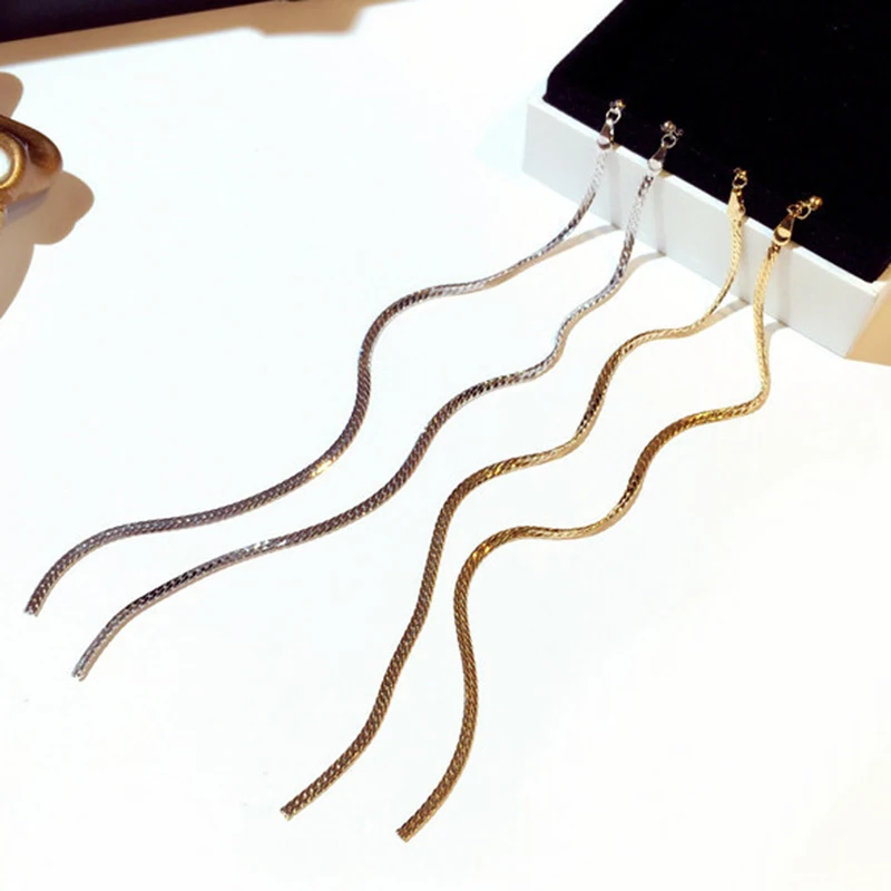 

High Quality 14K Real Gold Long Exaggeration Tassel Earrings for Women Top Designer Luxury AAA Zirconia S925 Silver Needle Stud
