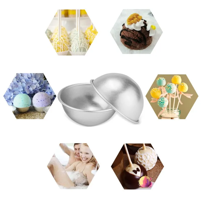 

8pcs bathroom bomb mold aluminum alloy bathroom salt bomb mold 3D spherical DIY bathroom tool accessories