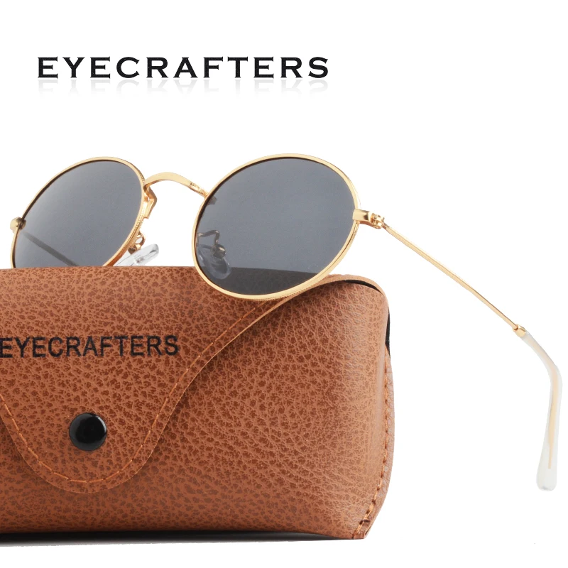 Очки солнцезащитные мужские/женские поляризационные круглые в металлической