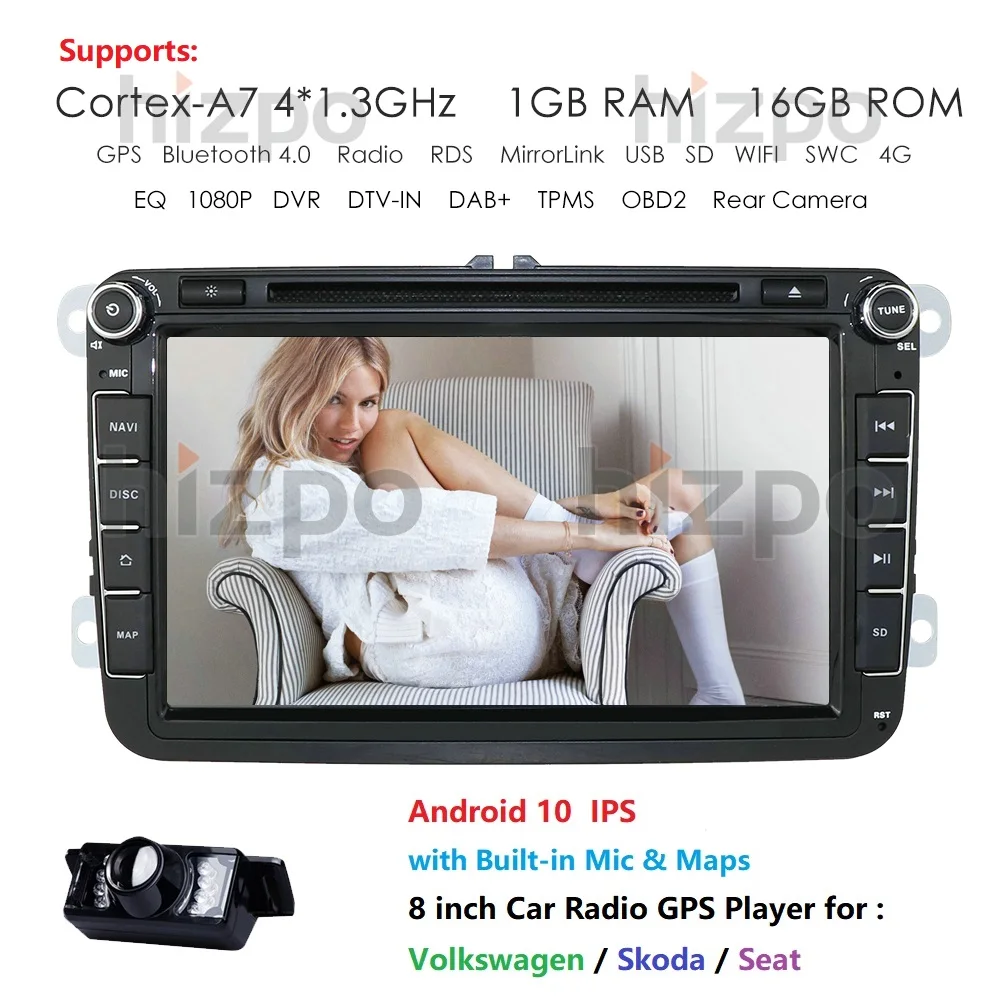 Мультимедийный DVD плеер стерео система на Android 10 с GPS Bluetooth для VW GOLF V/VI Skoda Seat
