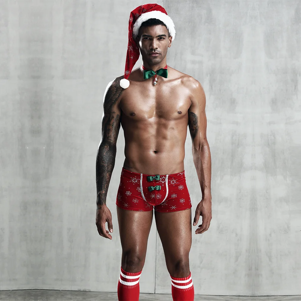 Новинка 2021, комплект мужской сексуальной униформы Санта Клауса для  ролевых игр, костюм Т-образной формы для выступления в баре для геев |  AliExpress