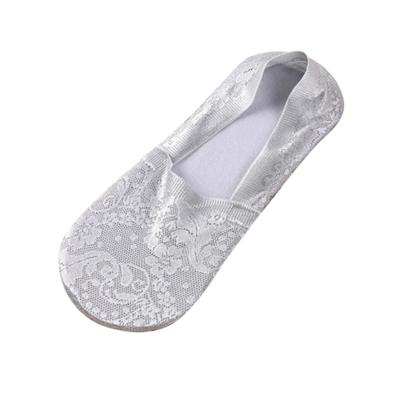 1pair as pic 1/2 пар модные женские носки для девочек летние носки Стиль кружевное платье с ц веточным рисунком короткие носки противоскользящ ие Невидимый лодыжки носки с принтом носки-Тапочки - Цвет: 1pair as pic
