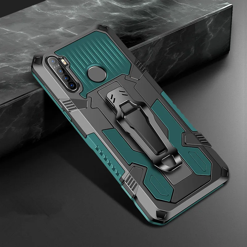 

Armor Phone Case For OPPO Realme 6 6S A92 A52 A72 A31 Narzo X3 5G 5 Pro Q 5S C3 5I 6I 10A 20A 2020 Rugged Metal Stand Back Cover