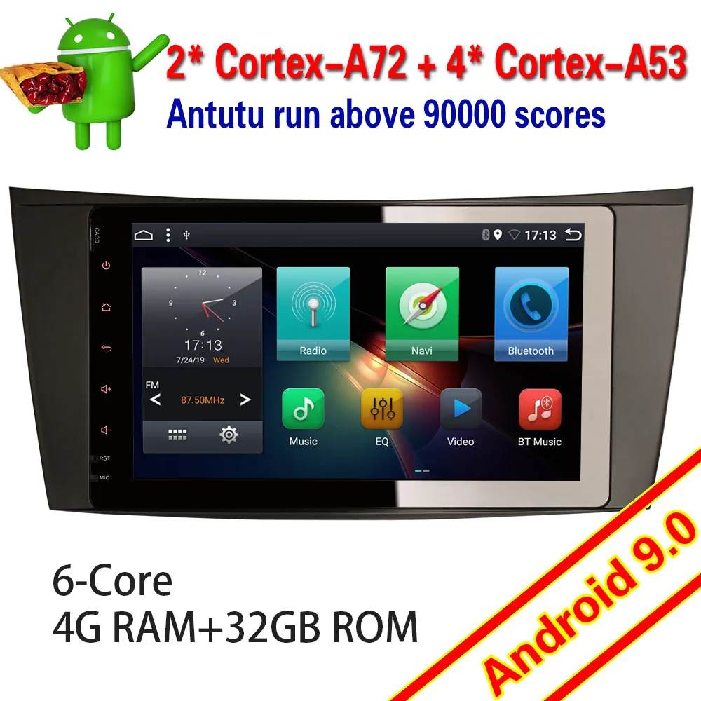 Автомагнитола 6281 Android 9 0 6 ядер для Mercedes Benz CLS/G/E-Class W211 w222 DAB + TDT 4G Wi-Fi радио