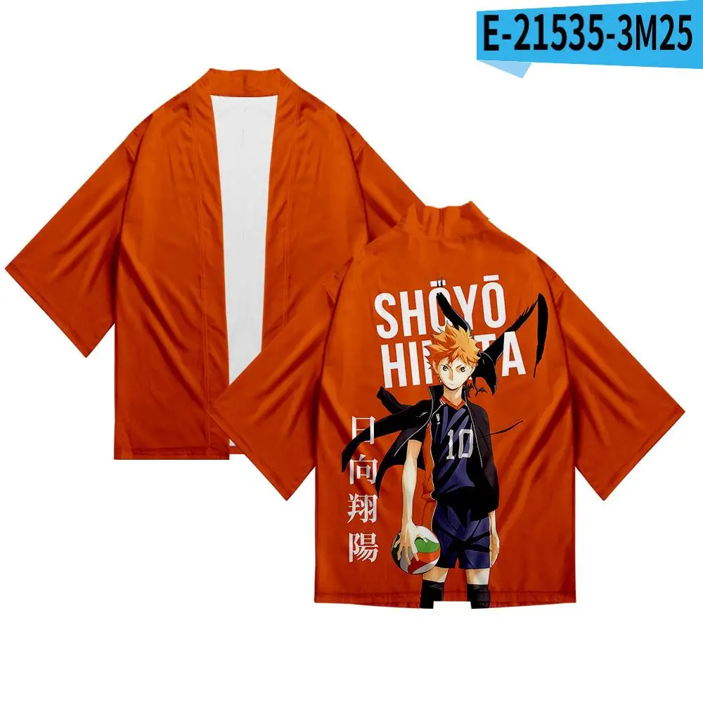 

Haikyuu! Японское кимоно для мужчин и женщин, модный Повседневный Кардиган с 3D-принтом, хаори юката, уличная одежда с коротким рукавом, лето