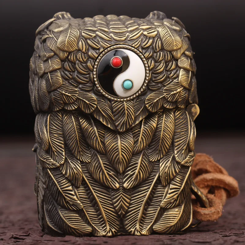 Новая индийская Сова индивидуальный Череп Ретро Чистая медь Тяжелая Броня
