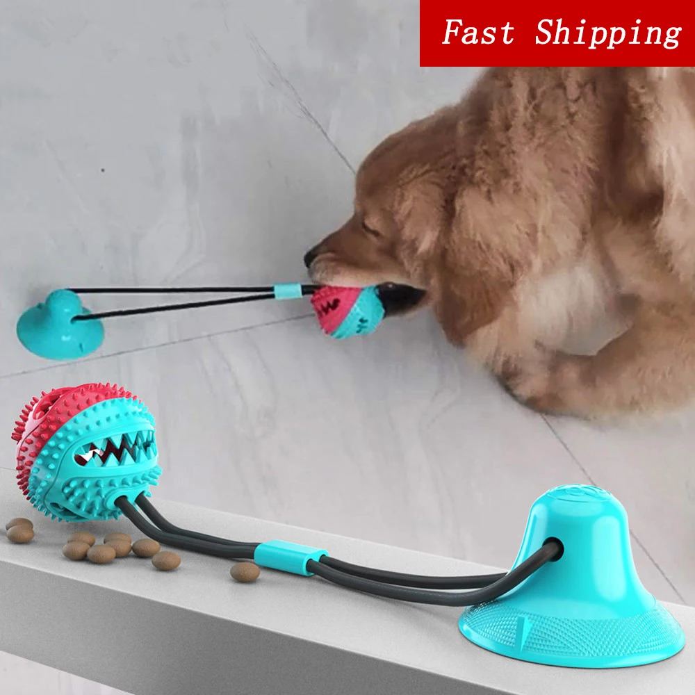 

Dog Toys Silicon Suction Cup Tug Dog Toy Dogs Push Ball Toy Pet Tooth Cleaning Dog Toothbrush for Puppy Large Dog Biting Toy