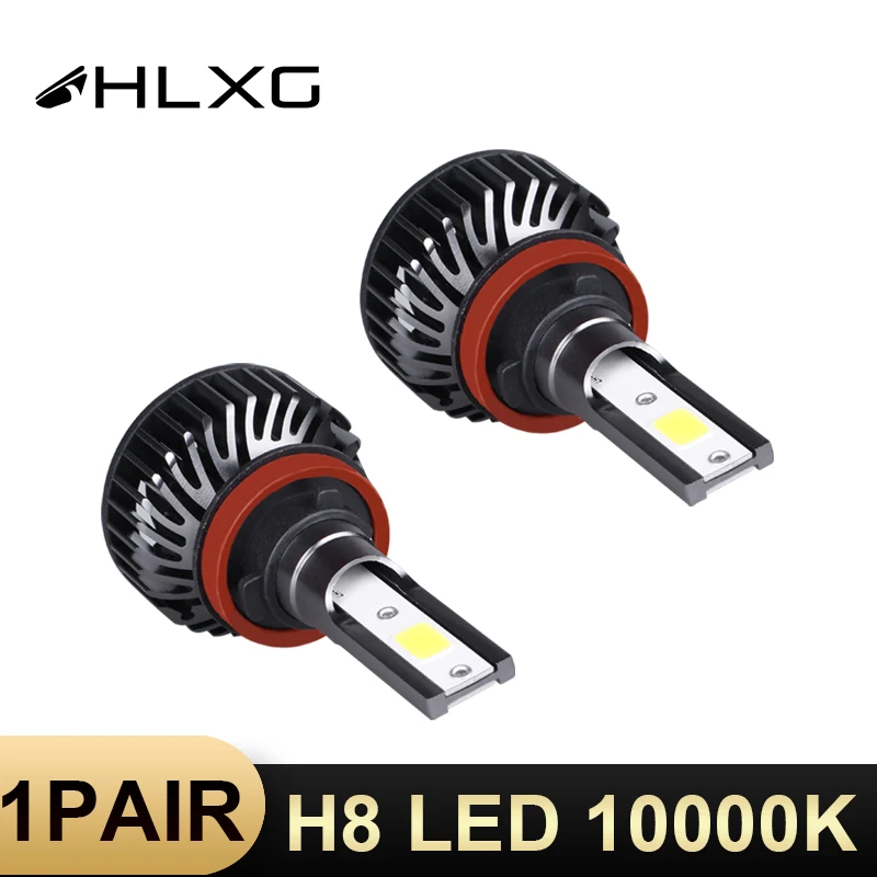 2 шт. HLXG Автомобильные фары светодиодный H8 10000K синий Plug &amp play 50 Вт Cob чипы супер