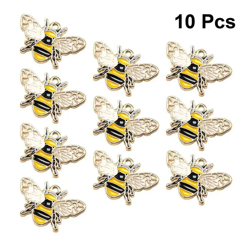 10 шт. ожерелье с маленькой Пчелкой подвески из сплава очаровательные ювелирные