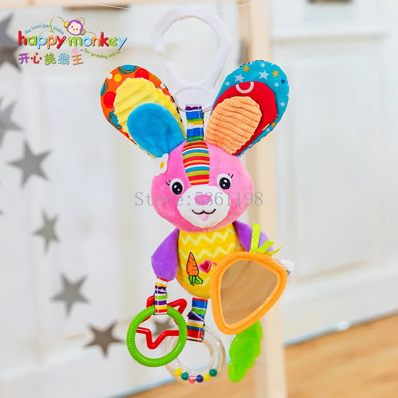 

Baby Plush Stuffed Rattle Toys Stroller Hanging Animals Bed Mobile Infant Bunny Educational Toys for Children Gift For Newborns