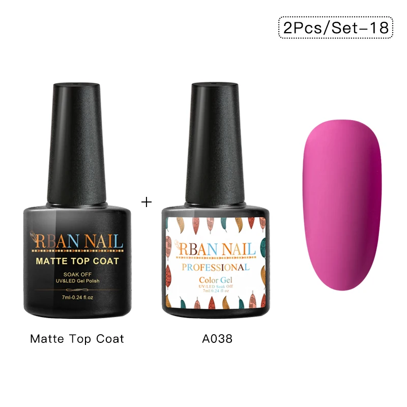 RBAN NAIL 7 мл чистый цвет УФ-гель для ногтей замачиваемый Полупостоянный лак для ногтей гель для ногтей маникюр матовое верхнее покрытие необходимо - Цвет: ZH06732
