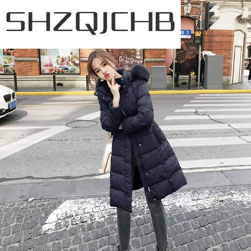 

SHZQ женские пуховики с натуральным мехом парка зимняя куртка женская одежда 2021 теплая верхняя одежда куртки корейское длинное пальто LWL1285