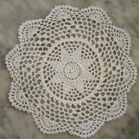2021hot round cotton placemat cup coaster mug kitchen christmas table place mat cloth lace crochet tea coffee doily handmade pad
