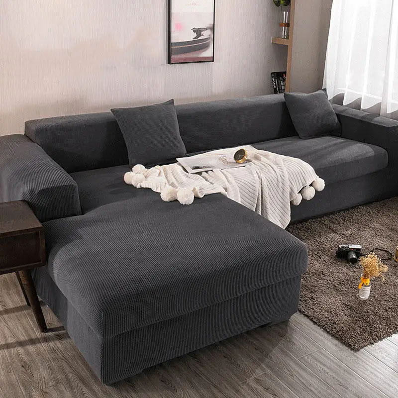 Флисовая эластичная однотонная удобная мягкая подушка для дивана Нескользящие