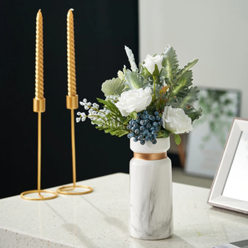 Вазы керамические белые мраморные Скандинавская настольная декоративная ваза