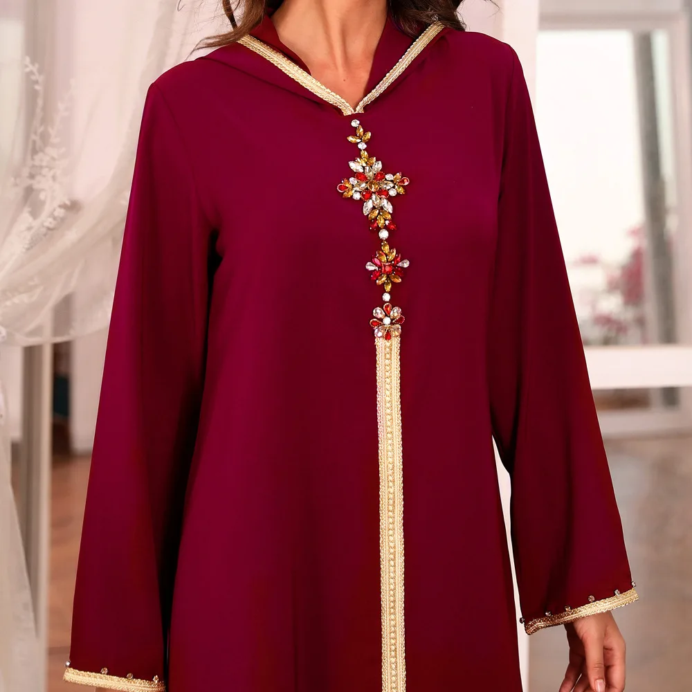 Abaya Дубай Турция Kaftan Hijab мусульманское платье мусульманская одежда бриллиантовое