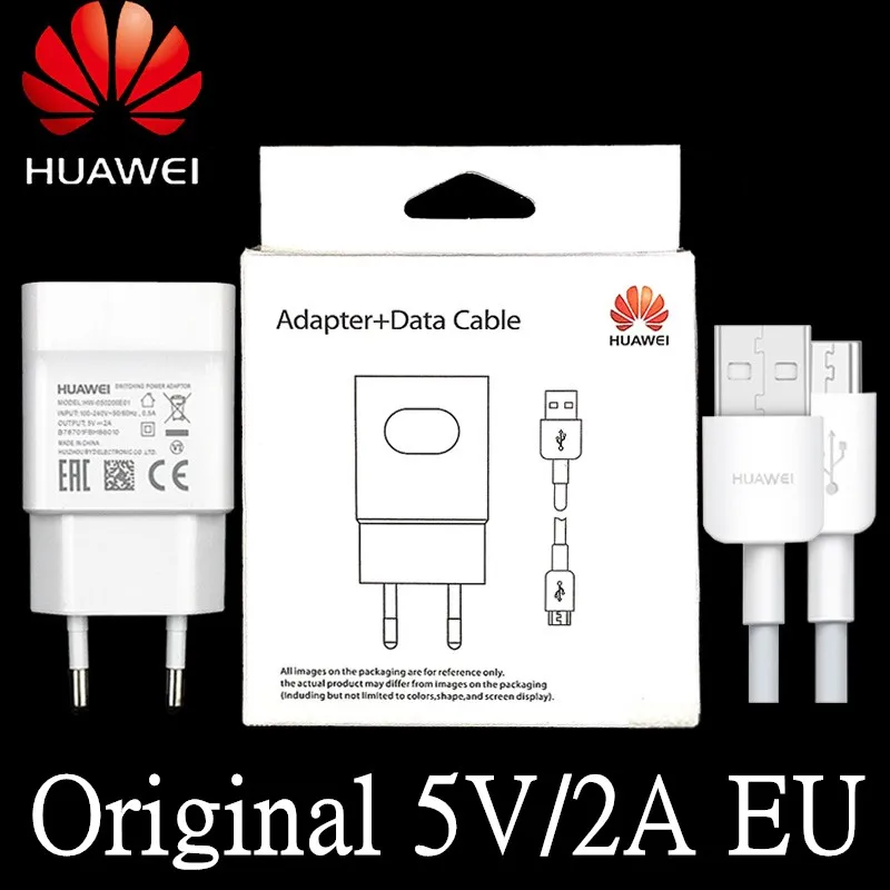 Оригинальное зарядное устройство Huawei 5 В/2 А быстрое с европейской вилкой адаптер