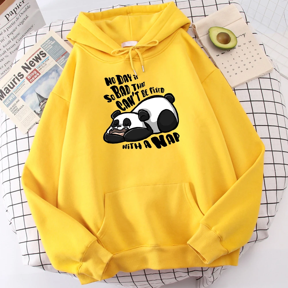 

Little Panda Unable To Sleep Prints Sweatshirts Women Fashion Warm Hoodies Casual Fleece Hoodie Autumn Oversized Streetwear Tops