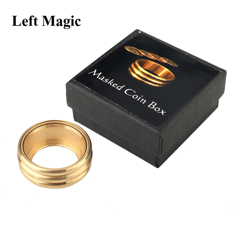 Masked Coin Box Magic Tricks Coin Appear Magia Magician Close Up Illusions Gimmick Props Mentalism Produce Coin Drum Box Magica