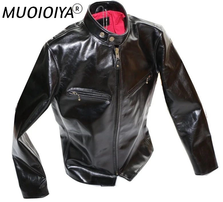 

Бесплатная доставка, куртка в форме подковы высокого качества в японском стиле, Куртки из натуральной кожи, классическое мужское приталенн...