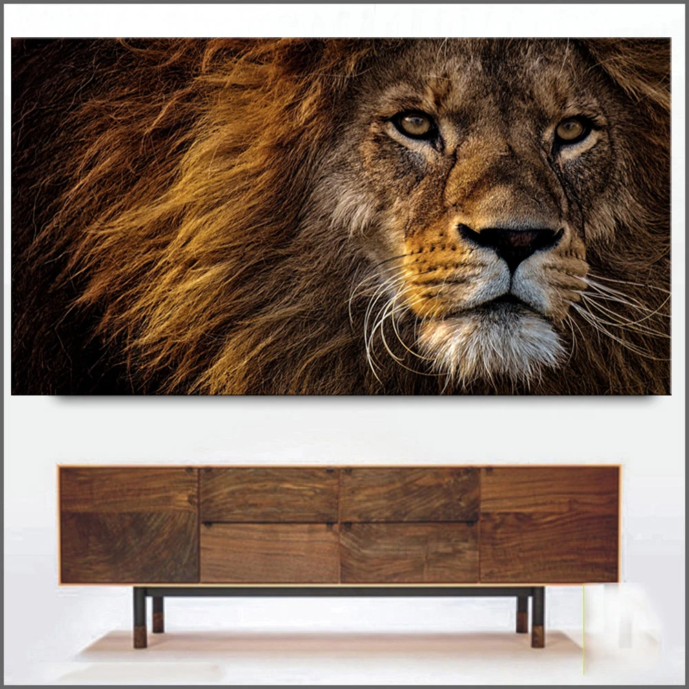 

Постер с изображением Льва и животных, Картина на холсте, настенное украшение для спальни, картины, домашний декор