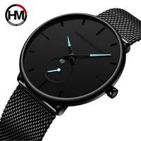 new simple design waterproof stainless steel man watch dual display mesh small dial men luxury quartz watches relogio masculino