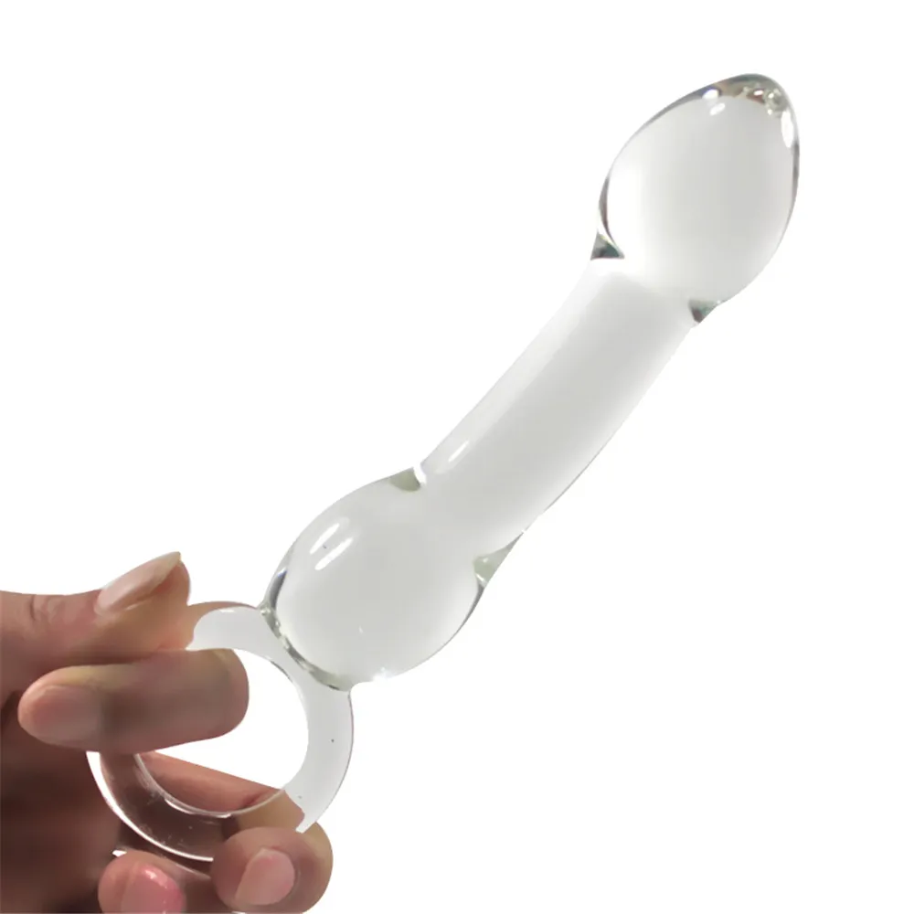 Фаллоимитатор из прозрачного хрусталя в форме сердца ручной спиральный пенис