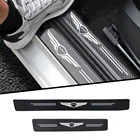 4 шт., автомобильная наклейка на порог из углеродной кожи для Hyundai GENESIS g80 g70 g90 gv80, аксессуары для стайлинга автомобиля
