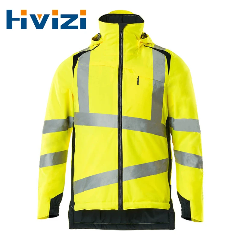 Jacket Construction Hi Vis Workwear Rain Waterproof