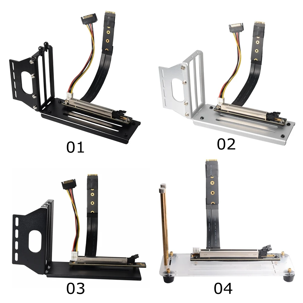 

PCIe x16 Graphics Card Vertical Bracket GPU Holder & M.2 NVMe M-Key to PCI-E 3.0 16x Riser Adapter Extension Cable 10~100CM
