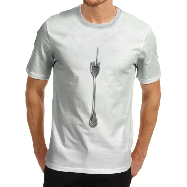 

Men's Fork You Middle Fork Flipping The Bird Funny T-Shirt
