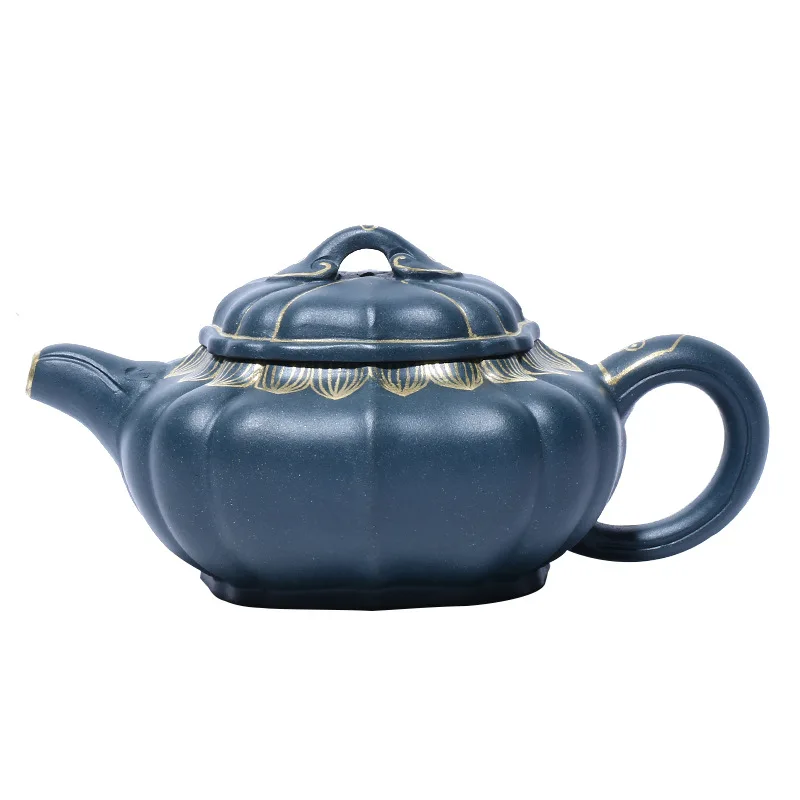 

Yixing Zisha teapot famous craftsman's handmade Square raw material Tianqing clay kungfu tea set gift