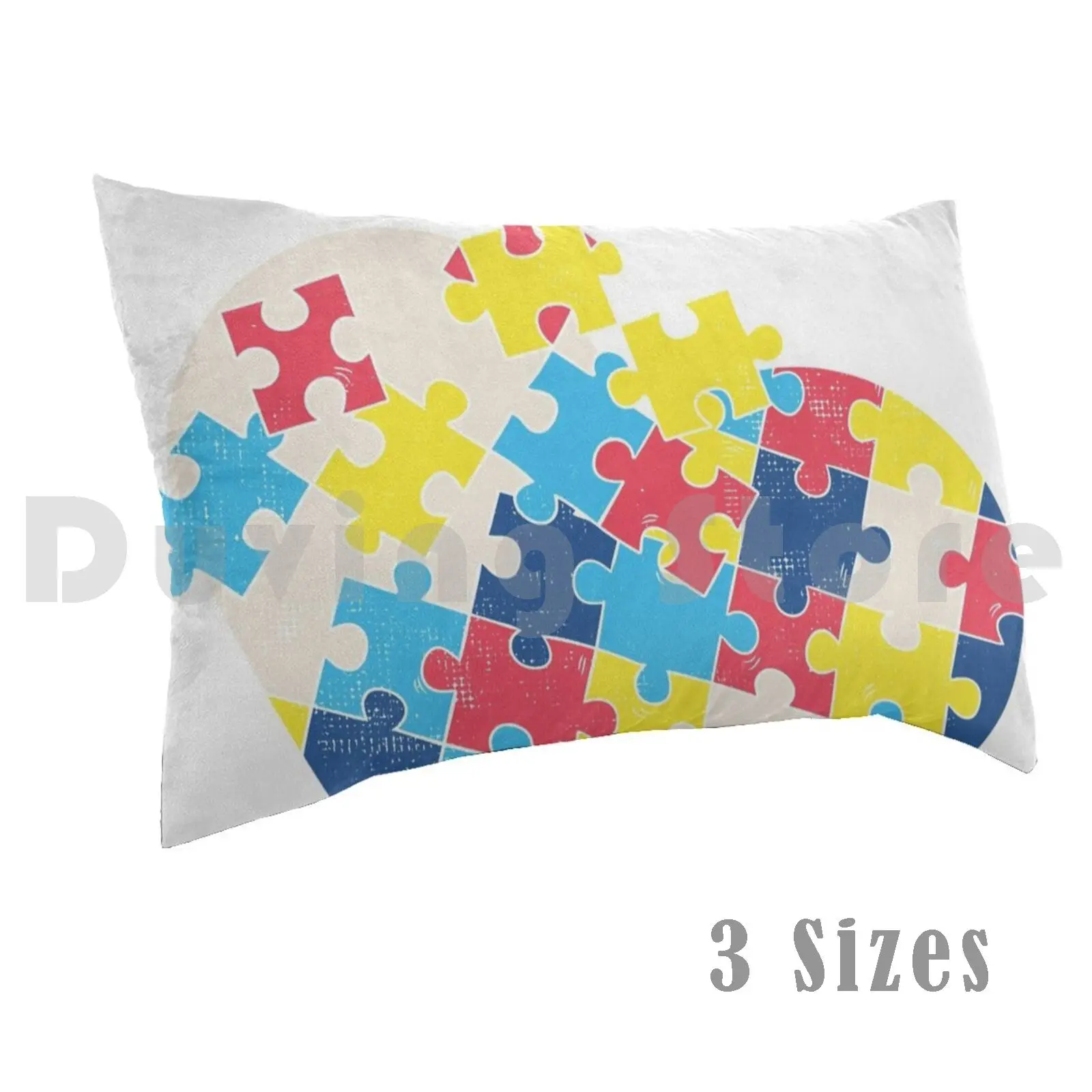 

Love Autism Awareness Puzzle Pieces Gift Design Idea Product Pillow Case Printed 35x50 Gift Design Idea