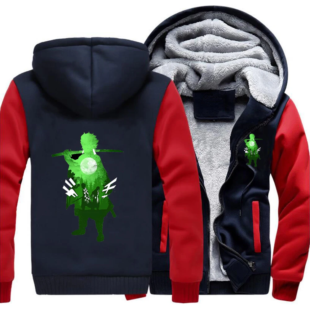 

Demon Slayer Japanese Anime Tanjiro Kamado Casual Outdoor Hoodies Coat Men Printed Street Sweatshirt Winter Warm Thick Jackets