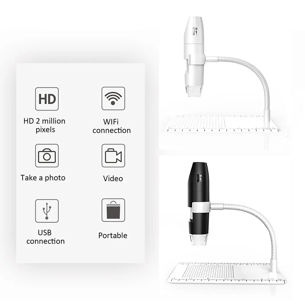 1080P HD wifi электронный микроскоп 1000x цифровое увеличительное стекло USB промышленный инструмент-микроскоп со шкалой